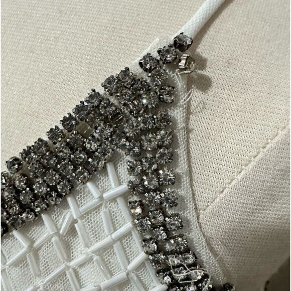 MAC DUGGAL Women’s Beaded Spaghetti Strap Column Gown in the Size 6 in White - Picture 11 of 16